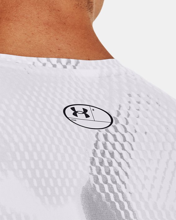 Men's UA Iso-Chill Compression Printed Long Sleeve, White, pdpMainDesktop image number 3